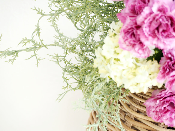 送料無料[母の日早割2024]Lsize BASKET FLOWER / Carnation Bouquet 2枚目の画像