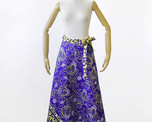 カンガの巻きスカート（ アフリカ布スカート ）ラップスカート ロング