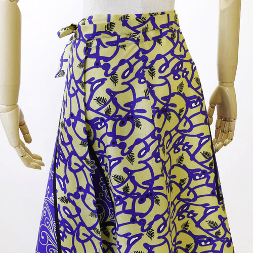 カンガの巻きスカート（ アフリカ布スカート ）ラップスカート ロング