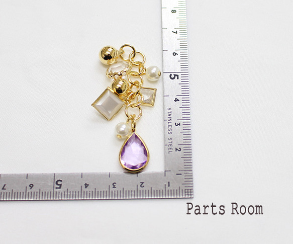 [4 件] 亞克力 &amp; 珍珠首飾配件 [紫色] -mt-3945 第3張的照片
