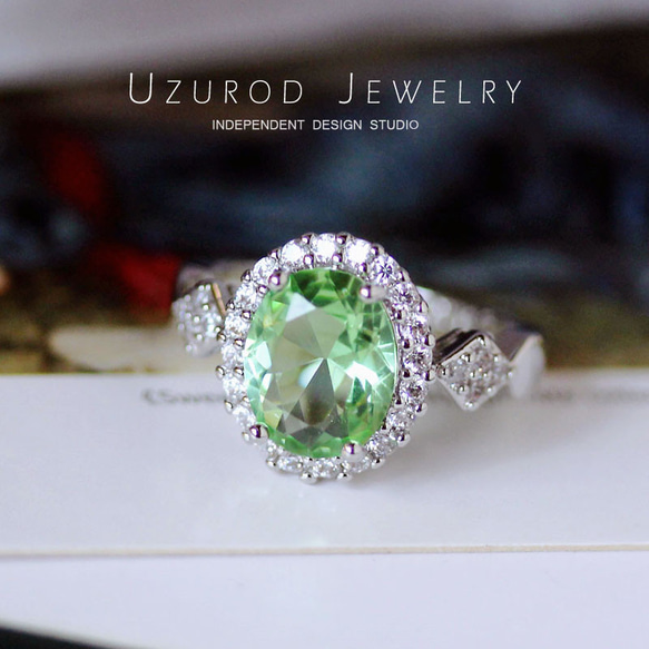 人工グリーンダイヤモンド 指輪 リング ジルコニア キラキラ
