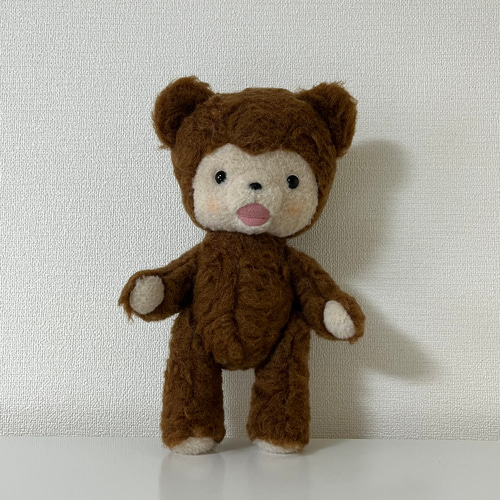 オープンマウステディベア(ウール・茶) ぬいぐるみ yano 通販 15564595