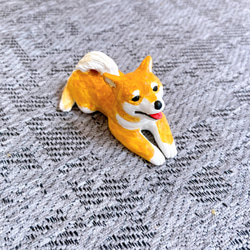 柴犬　ミニチュア　犬　フィギュア　粘土　オブジェ　置物 7枚目の画像
