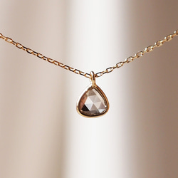 K18ダイヤネックレス　ローズカットダイヤモンド NO.2　シンプル　華奢　しずく　雫　ドロップ 3枚目の画像