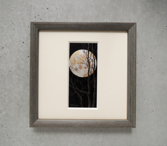〈月光Ⅳ〉　原画　ミニ額　本銀箔 6枚目の画像