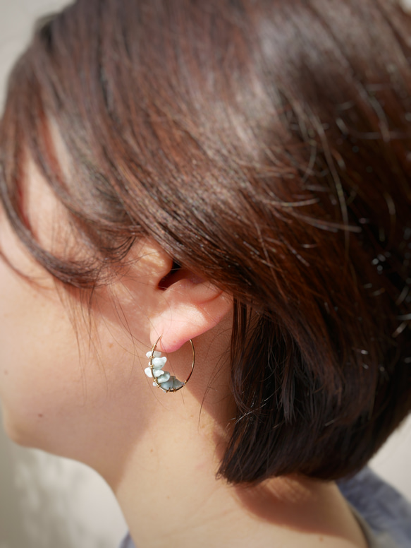 Larimar Hoop Earrings – ラリマー - 4枚目の画像