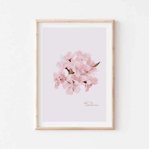 さくらモチーフのポスター、丁寧な暮らし、シンプルモダン、北欧