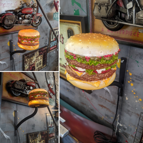 アメリカンダイナー 電飾看板 バーガーズ ハンバーガー ウォールランプ  