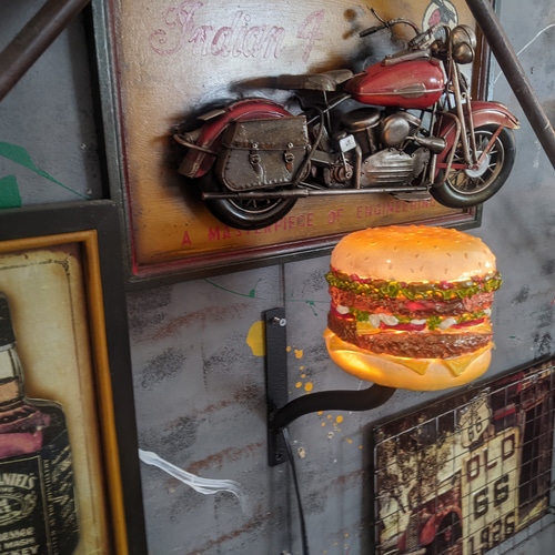アメリカンダイナー 電飾看板 バーガーズ ハンバーガー ウォールランプ  