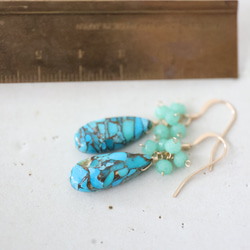 14KGF turquoise　agate pierce[kgf5119] 4枚目の画像