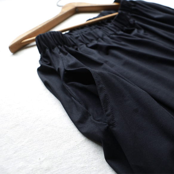 ⁂ラスト１　夏準備ＳＡＬＥ８７ｃｍ上質とろみ伸縮Tシャツ カットソー ジャージ生地　誰にでも似合うサルエルパンツ黒G63 8枚目の画像