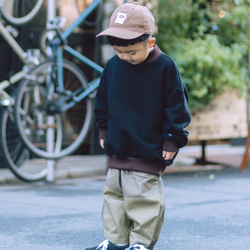 mock neck kids trainer 【 black×brown 】 5枚目の画像