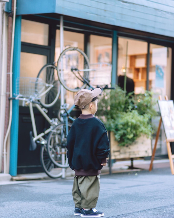 mock neck kids trainer 【 black×brown 】 4枚目の画像