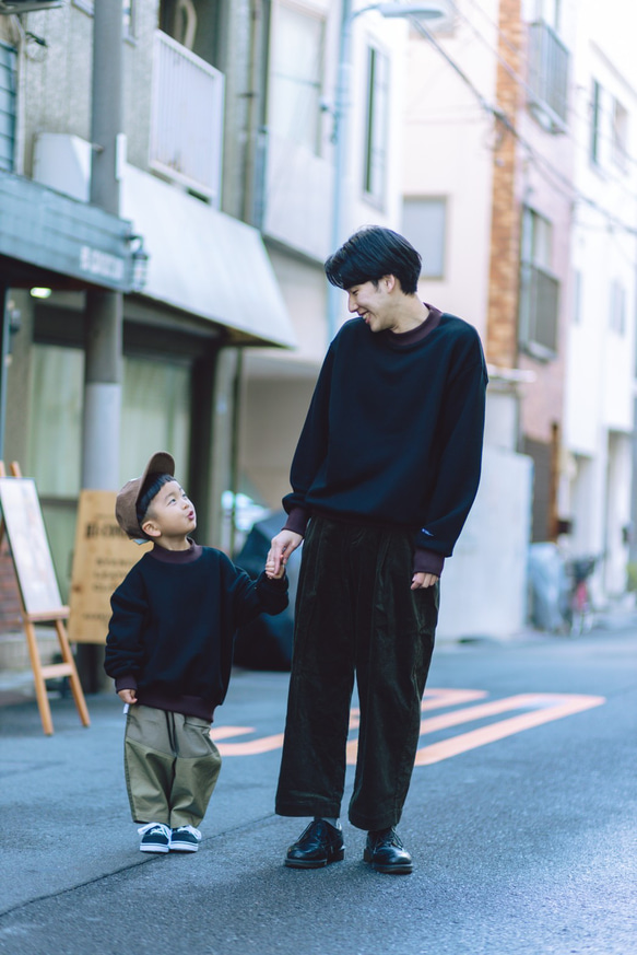 mock neck kids trainer 【 black×brown 】 6枚目の画像