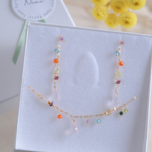 hlýjum garði bracelet 天然石ブレスレット ローズクォーツ×アメジスト