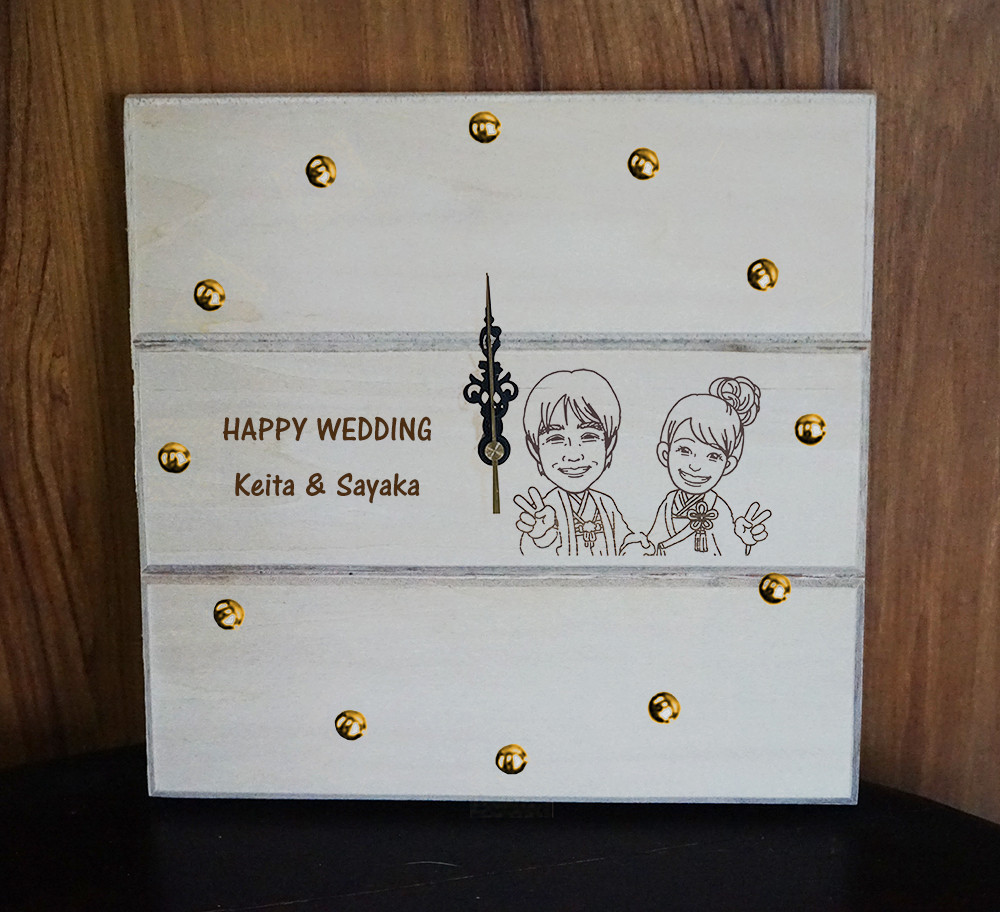 【3個限定】似顔絵時計・木製・ミニミニサイズ