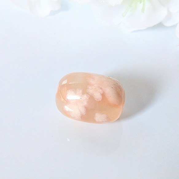 天然石　高品質　桜瑪瑙（さくらめのう）　天珠　１個 【再販 10】　 1枚目の画像