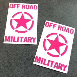 中サイズ 【 OFF ROAD MILITARY 】星 001 ステッカー  お得2枚【カラー選択可】 送料無料♪ 5枚目の画像