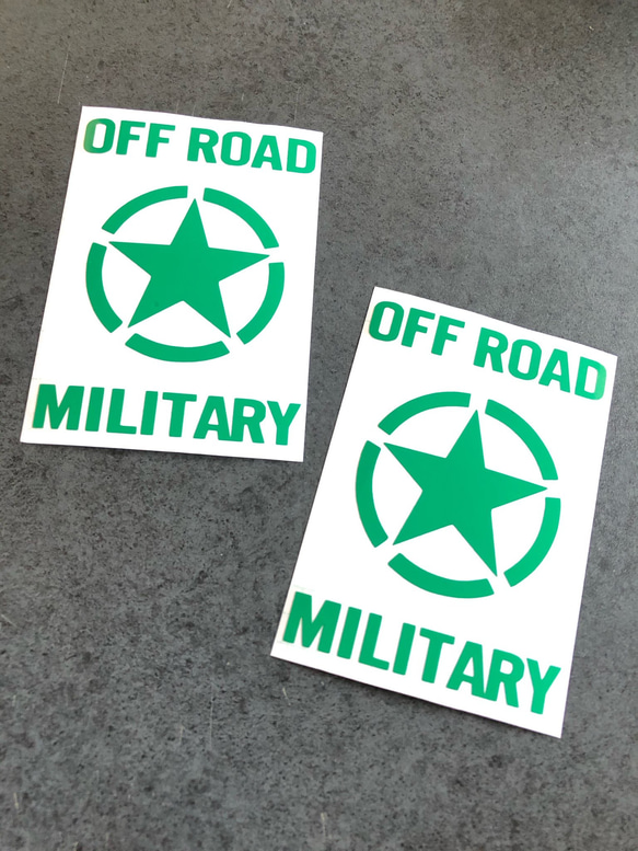 大サイズ 【 OFF ROAD MILITARY 】星 001 ステッカー  お得2枚【カラー選択可】 送料無料♪ 6枚目の画像