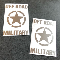 大サイズ 【 OFF ROAD MILITARY 】星 001 ステッカー  お得2枚【カラー選択可】 送料無料♪ 9枚目の画像