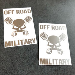 中サイズ OFF ROAD MILITARY スカル ピストン ステッカー  お得2枚【カラー選択可】 送料無料♪ 9枚目の画像