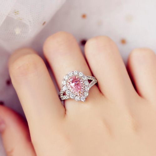 人工ダイヤモンド ピンクダイヤモンド リング 5点セット 指輪 キラキラ