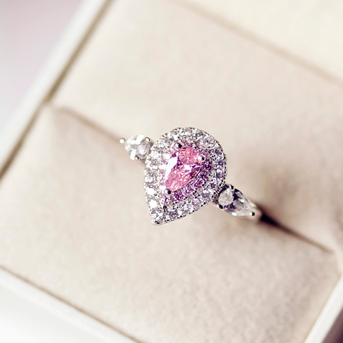 人工ダイヤモンド ピンクダイヤモンド リング 指輪 キラキラ