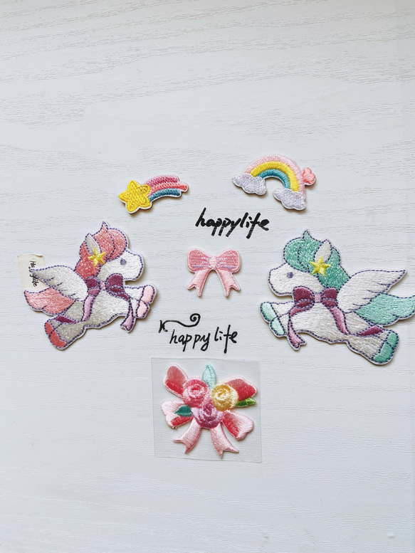 ワッペン ユニコーン ハート 流れ星 幼稚園 保育園 かわいい 冷たかっ  