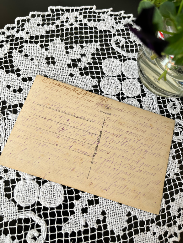 英国で出会った♪ フランスアンティーク パンジーのポストカード コラージュフレーム 10枚目の画像