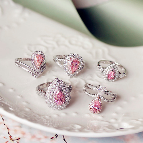 人工ダイヤモンド ピンクダイヤモンド リング 指輪 キラキラ  