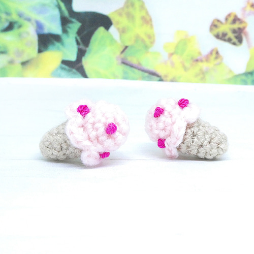 ゴム交換可能】コーンのミニアイスクリーム ヘアゴム かぎ針編み