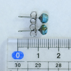 （1 件）藍銅綠松石耳釘（5 毫米，鈦柱） 第5張的照片