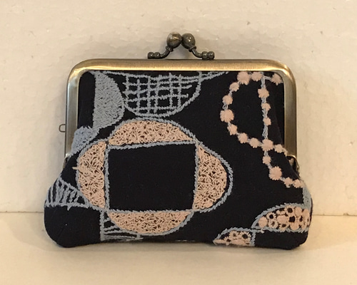 ミナペルホネン　ハンドメイド　がま口　通知ポケット　ポーチ　財布　もりのほし ミナペルホネン ハンドメイド がま口 親子長財布 両面