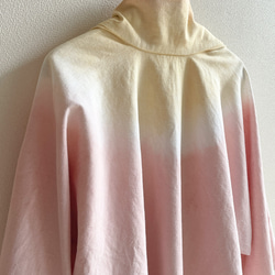送料無料 春夏におすすめ　コットンリネン泥染の羽織り " Canon "ピンク オレンジ 波　 13枚目の画像