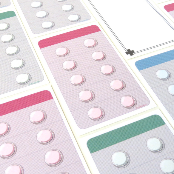 錠剤シート風 メッセージカード 3種12枚セット 3枚目の画像