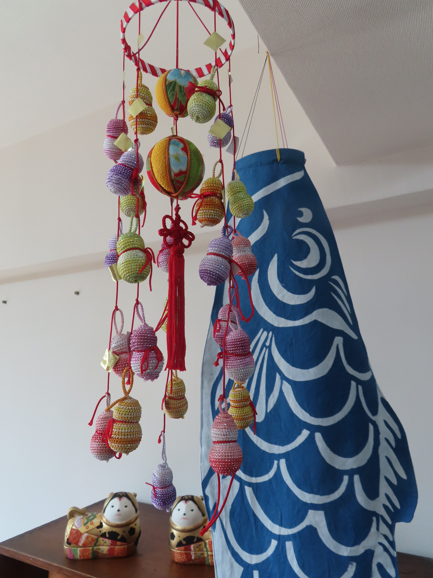 藍染め鯉のぼり<中単体> 名入れあり手染め淡色