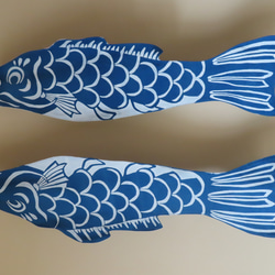 藍染鯉のぼり　<大単体>　手染め　端午の節句　伝統工芸 3枚目の画像