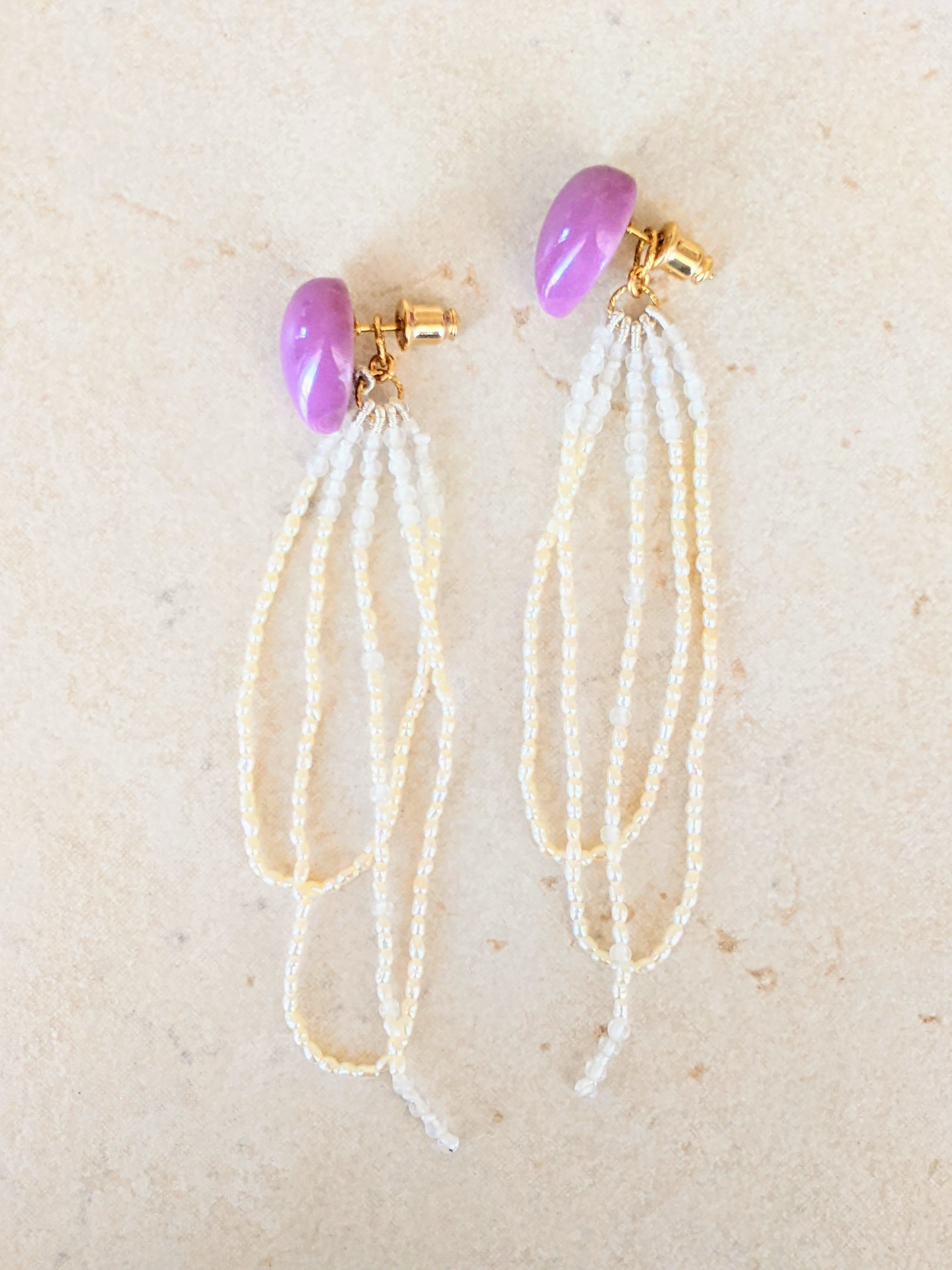 k18 フォスフォシデライ淡水真珠2mm ピアス✧イヤリング