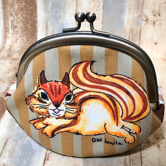 がま口財布M ぽっちゃりアニマル《リス》 がま口 Qué bonita! 通販