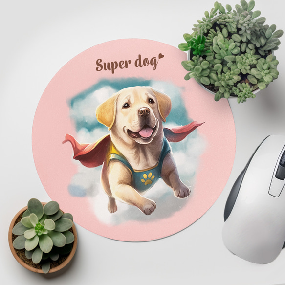 【 ヒーロー ラブラドールレトリバー 】 パステルカラー マウスパッド　犬　ペット　うちの子　プレゼント　ギフト 2枚目の画像