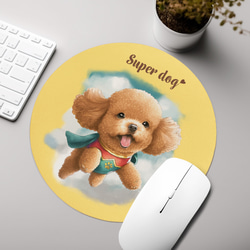 【 ヒーロー トイプードル 】 パステルカラー マウスパッド　犬　ペット　うちの子　プレゼント　ギフト 3枚目の画像