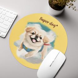 【 ヒーロー ペキニーズ 】 パステルカラー マウスパッド　犬　ペット　うちの子　プレゼント　ギフト 3枚目の画像