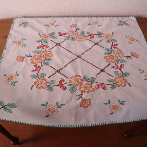 ドイツの手仕事/フォークロアなお花の手刺繍＆ブランケットステッチ