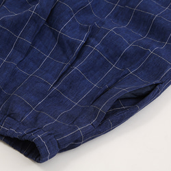 #420タックギャザースカート(ブルーx白) 4枚目の画像