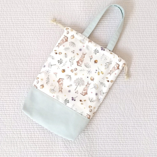 がんも【手提げ/レッスンバッグ/巾着/上靴袋など】ハンドメイドオーダー レッスンバッグ・手提げバッグ 無地グレー 【オーダー品】 | NotaN