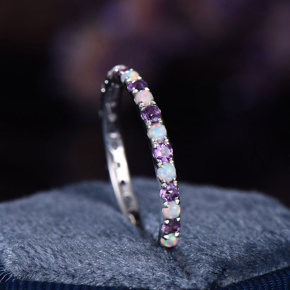 アレキサンドライト エメラルド アメジスト オパール リング カスタム