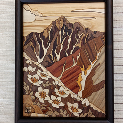 ウッドアート『チングルマと剱岳』 3枚目の画像