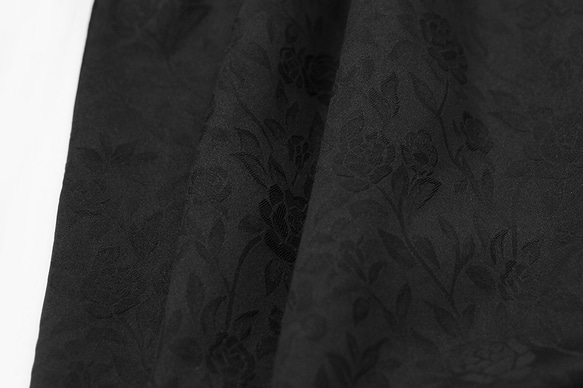 ブラックコートレトロダーク柄ジャカードプリーツリトルブラックドレスドレス絶妙な立体フラワードレス 3枚目の画像