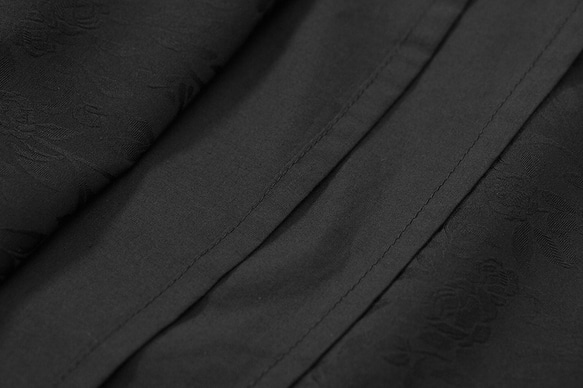 ブラックコートレトロダーク柄ジャカードプリーツリトルブラックドレスドレス絶妙な立体フラワードレス 4枚目の画像