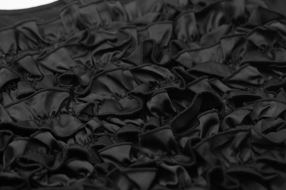 ブラックコートレトロダーク柄ジャカードプリーツリトルブラックドレスドレス絶妙な立体フラワードレス 5枚目の画像